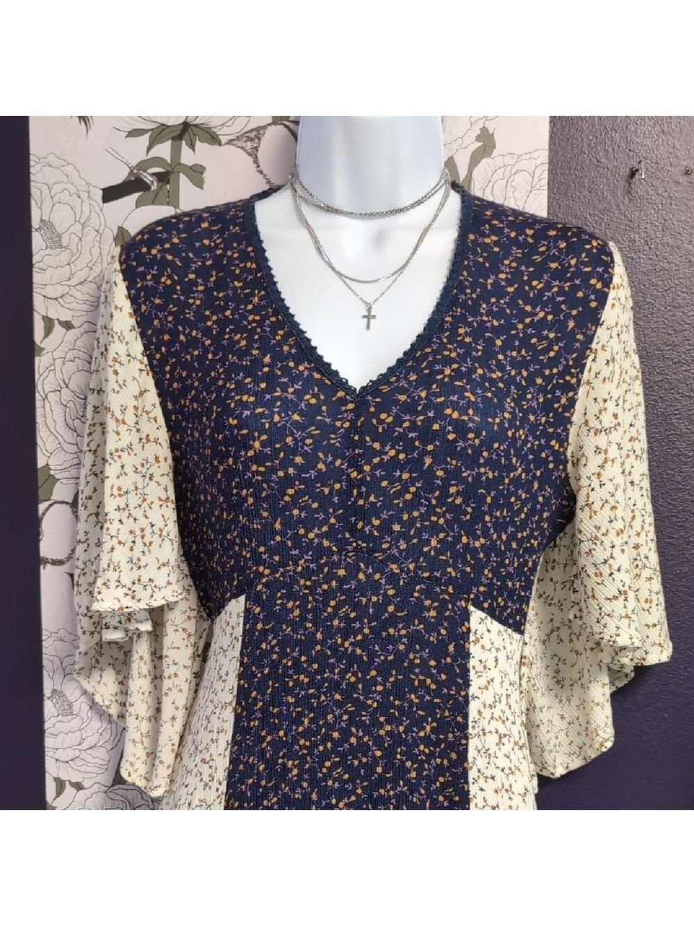 Anama Blue and Cream Patterned Tunic - Picture 4 of 9
